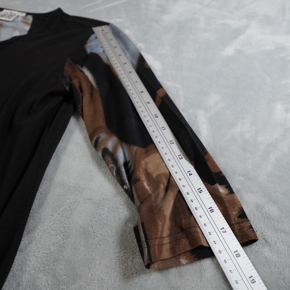 Parsley & Sage Abstract Art Tunic Top XL Rayon Lycra 3/4 Sleeve Pocket Boho - Picture 7 of 15